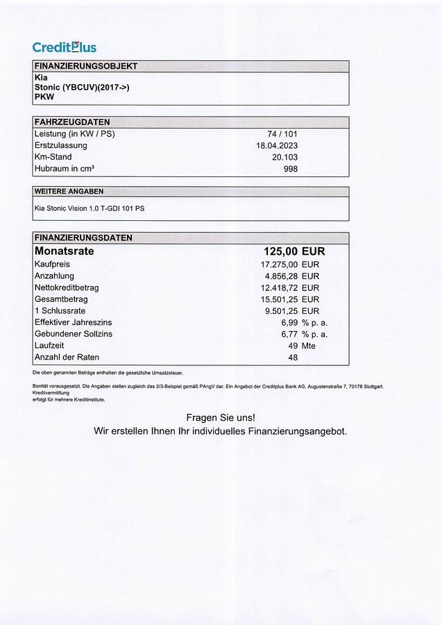 Kia Stonic Vision 1.0 T-GDI #ALU #KLIMA #RÜCKFAHRKAMERA #DAB+