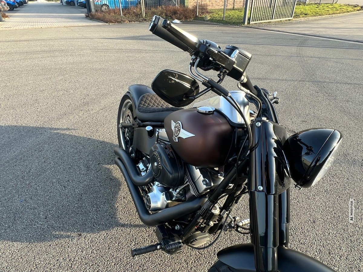 Harley-Davidson Fat Boy Seitentasche+Alcantara+Auspuffanlage