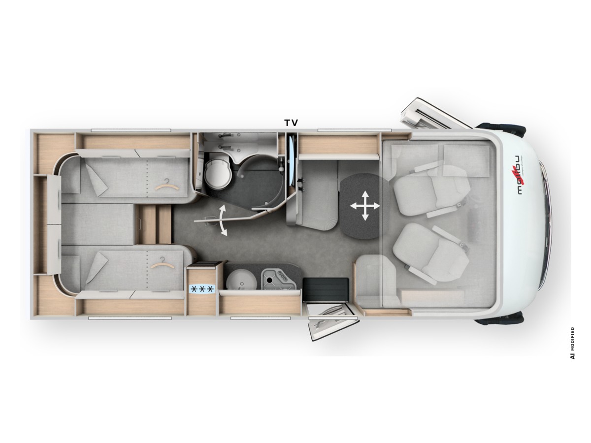 Malibu I 430 KB LE Lithium+TV+Combi6E+Markise+Kaffeem
