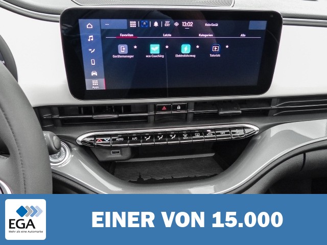 Fiat 500e Memory Sitze Apple CarPlay Android Auto Klimaautom Fahrerprofil DAB Ambient
