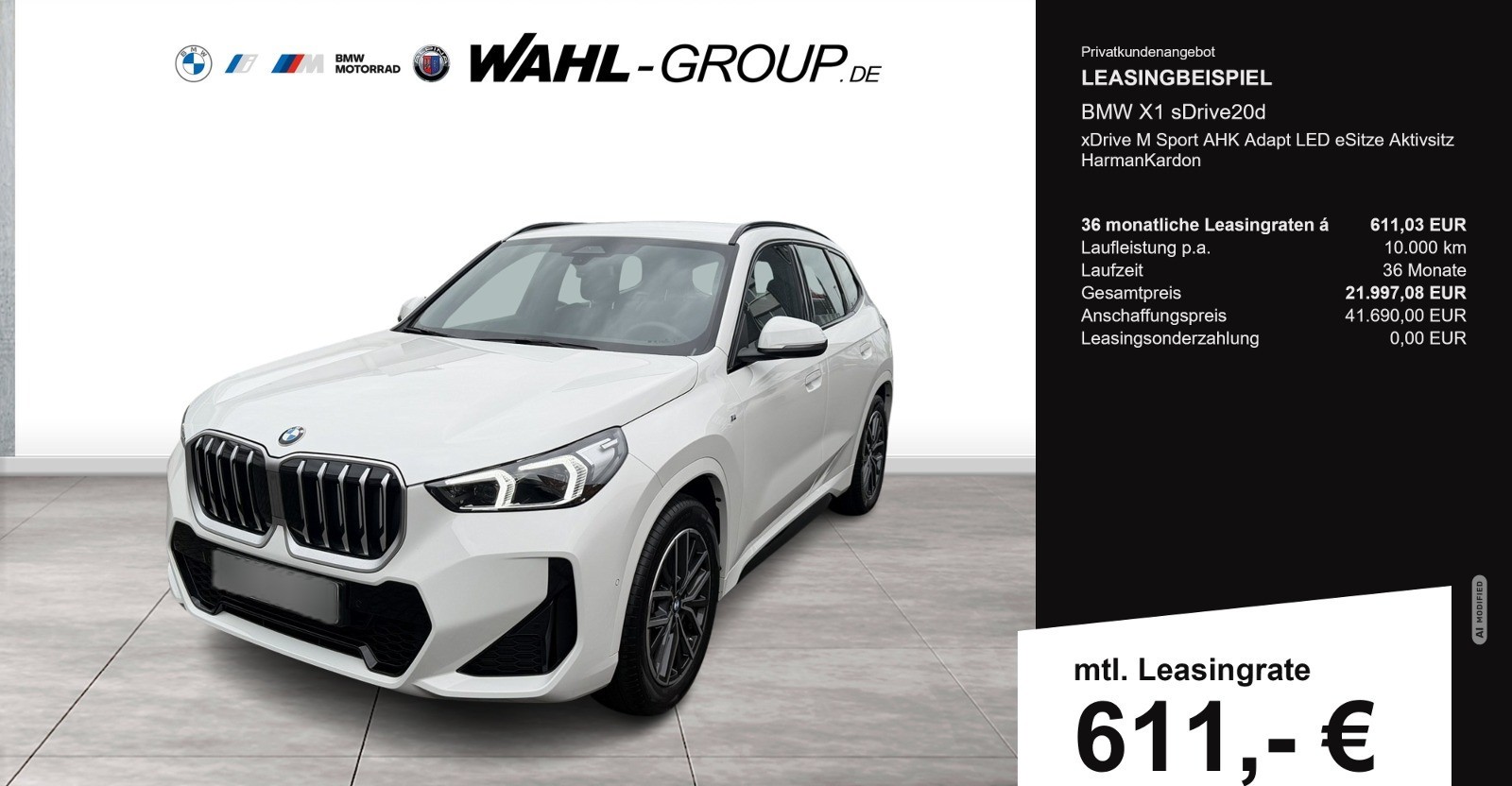 BMW X1 xDrive M Sport AHK Adapt LED eSitze Aktivsitz HarmanKardon