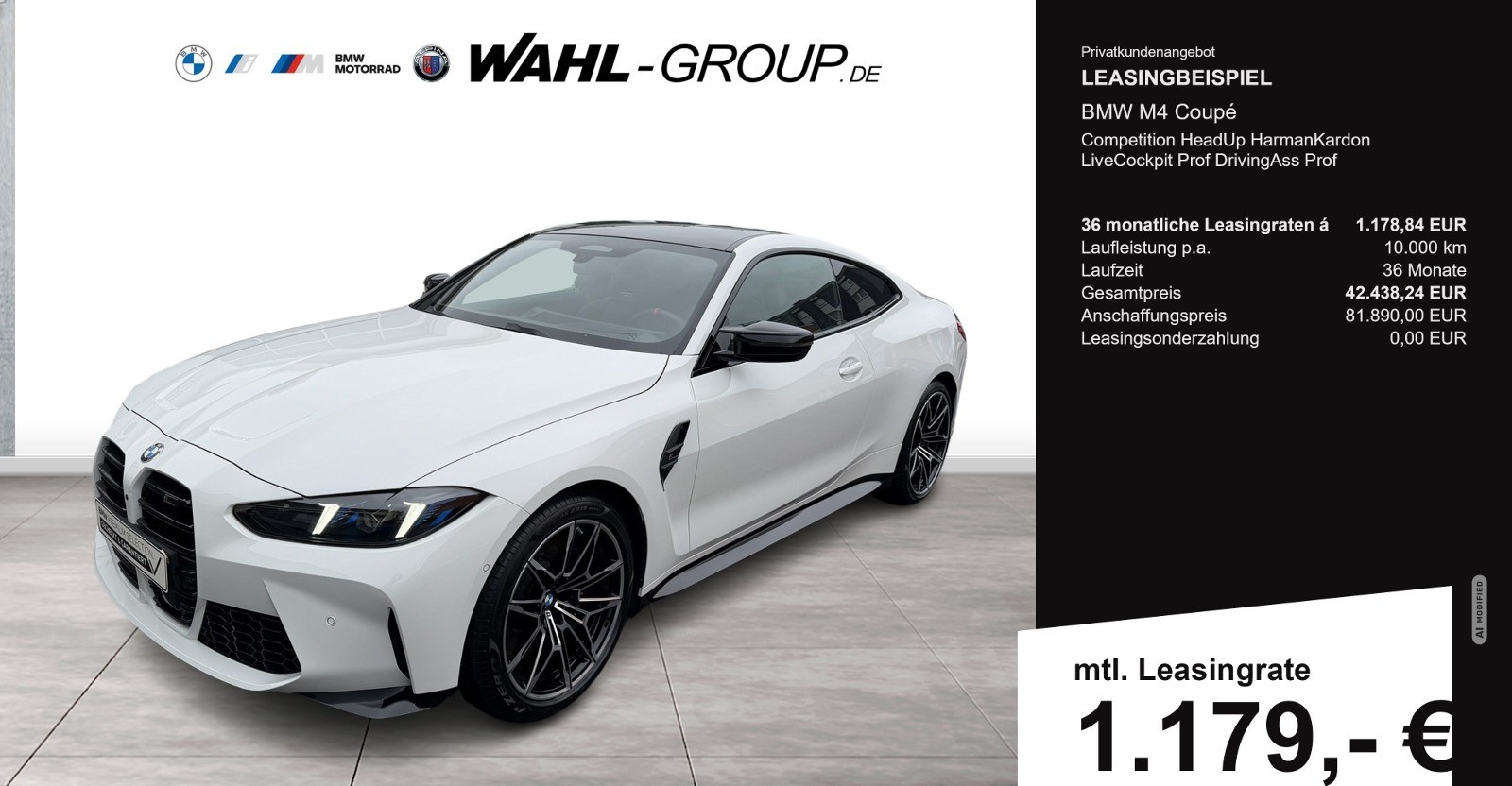 BMW M4 Competition HeadUp HarmanKardon LiveCockpit Prof DrivingAss Prof