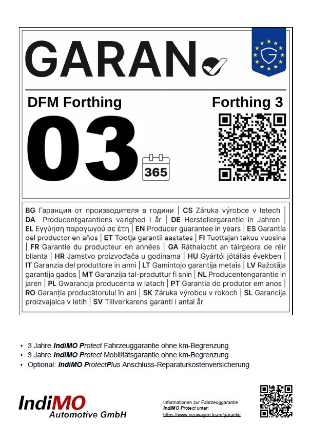 DFM Forthing 3 1.5L 7DCT PANO Kamera Keyless