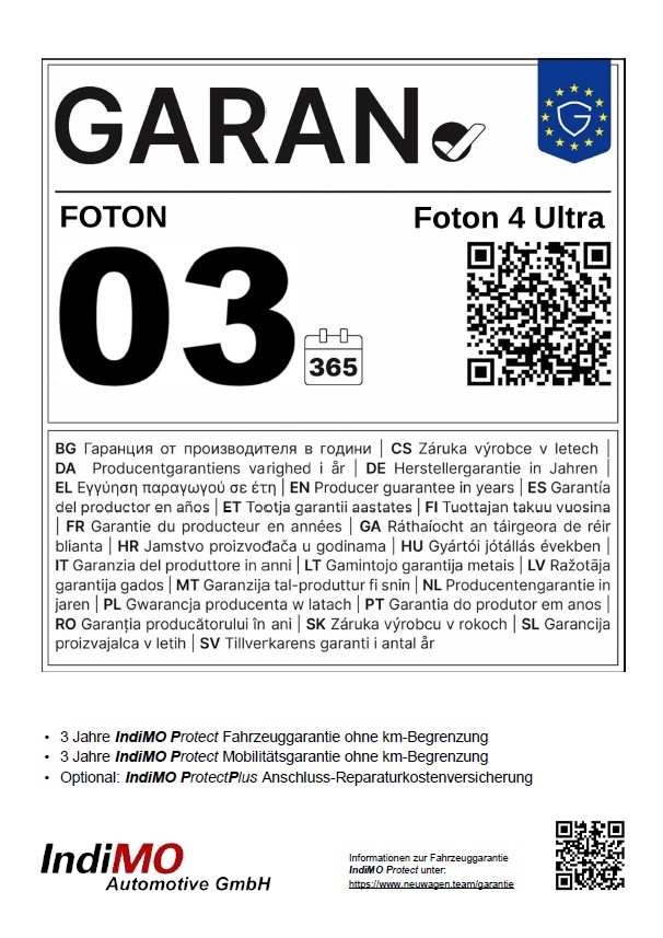Foton 4 Ultra Sitzbelüftung Panorama Leder NEU